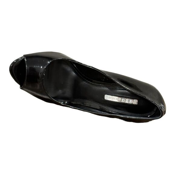 BCBGeneration BG Sasha Peep Toe Platform Pumps in the Size 8 in Black Patent - Picture 14 of 15